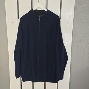 Jeremy Argyle NYC Merino Wool Full Zip Cardigan Jacket Navy Blue‎ Men XXL Preppy